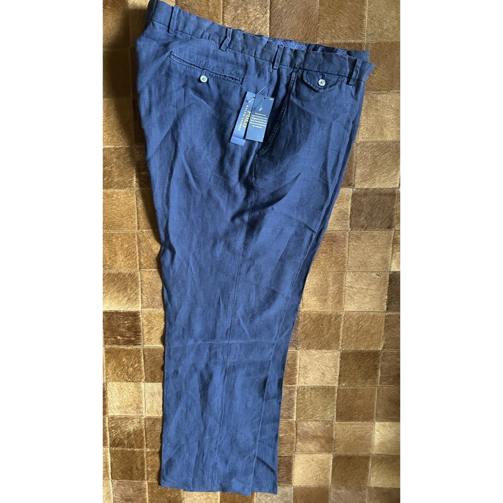 Polo Ralph Lauren Blue linen classic preppy chino elevated quiet luxury 44/34